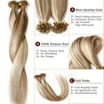 thumbnail image 4 of SEGO U Tip Hair Extensions Pre Bonded Fusion Hairpieces 100% Remy Human Hair U-tip Nail Tipped Keratin Glue Stick Microlink Blonde Hair Extension for Women 50 Strands, 4 of 10