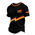 thumbnail image 6 of Soccer Cup 2026 Jersey for Men, Crew Neck Short Sleeve Deutschland Lightning Bolt Graphic Tee with Waffle Knit Texture - Breathable Performance Top for Match Day & Gym Black XXXXL, 6 of 7