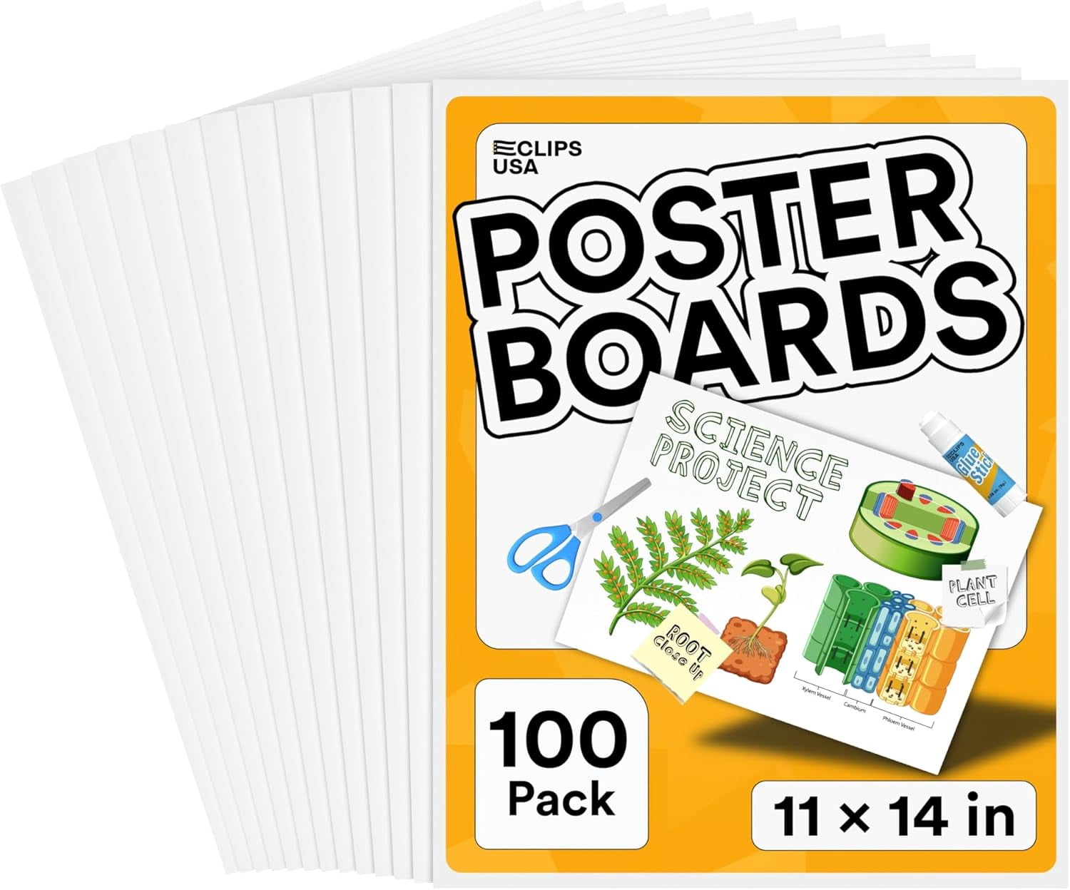 E-Clips USA Black Poster Board, Large Poster Paper for School and