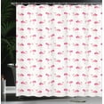 thumbnail image 4 of Ambesonne Flamingo Shower Curtain, Tropic Birds and Spots, 69"Wx84"L, Hot Pink Blush, 4 of 5