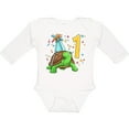 thumbnail image 3 of Inktastic 1st Birthday Cute Turtle in Party Hat with Confetti Boys or Girls Long Sleeve Baby Bodysuit, 3 of 5