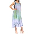 thumbnail image 4 of Sakkas Liza Women's Casual Summer Maxi Caftan Sleeveless Dress Boho w/Pockets Nice - 482104-GreyGreen - One Size, 4 of 5