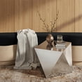 thumbnail image 2 of Meridian Furniture Gemma Table d'Appoint Contemporaine en Acier Inoxydable, Argent, 2 of 5