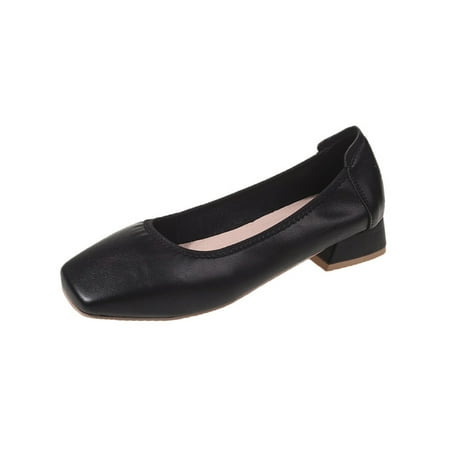 

Gomelly Women s Casual Shoes Slip On Loafers Non-slip Flats Lightweight Dress Shoe Women Ladies Pumps Black 5.5