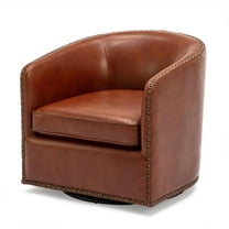 Comfort Pointe Tyler Faux Leather Solid Armchair, Caramel