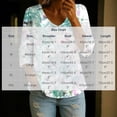 thumbnail image 3 of DeHolifer Women's Shirts Floral Printed 3/4-Sleeve V-Neck Button Down Casual Loose Shirts Tops Purple M, 3 of 6