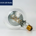 thumbnail image 4 of Jaspertronics Oversized G125 Globe LED Edison Bulb 2700K Soft White Dimmable 7W 40W Eqv E26 Base Smoke Glass CRI90 for Indoor Fixture 1 Unit per pack, 4 of 6