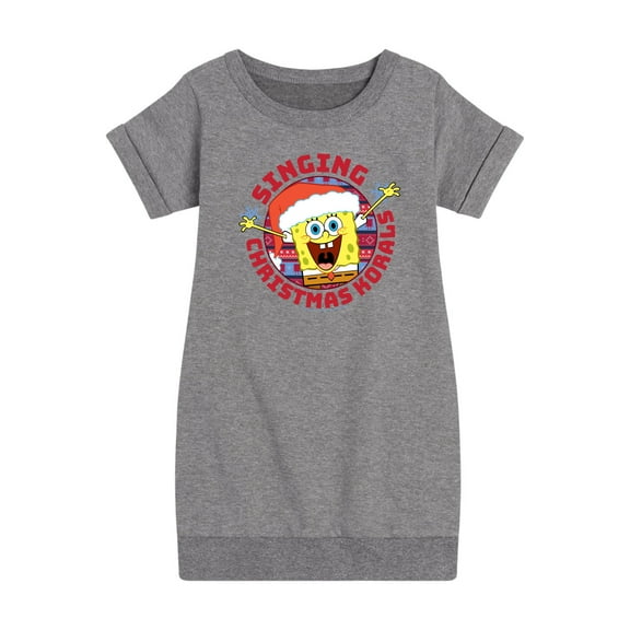 SpongeBob SquarePants - Singing Christmas Korals - Toddler & Youth Girls Fleece Dress