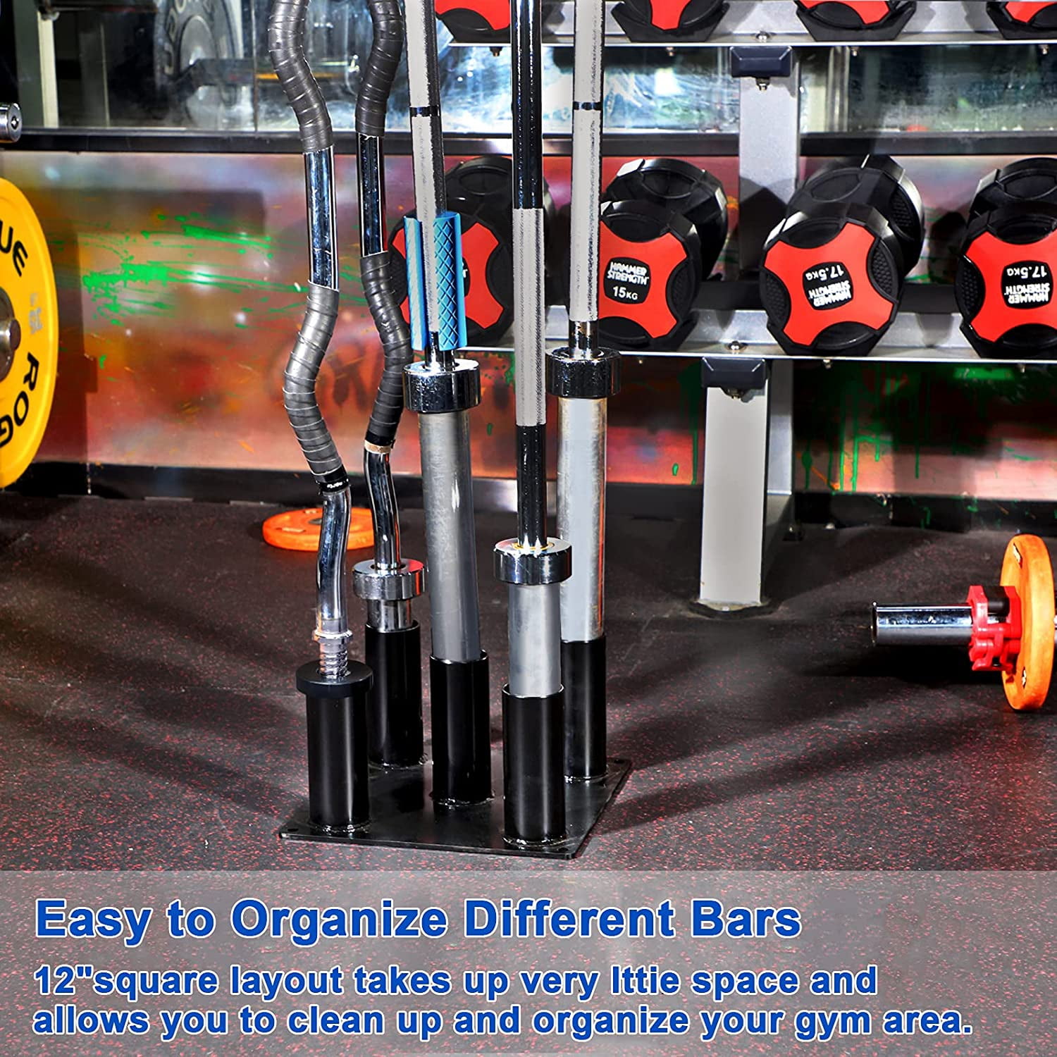 Barbell Storage Holder for   Trap Bars - Heavy Duty Floor Stand