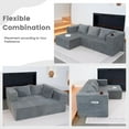 thumbnail image 4 of ABORON 98.4" Cloud Sectional Couch with Removable Ottoman, 26.8" Deep Seat Modern L-Shape Upholstered Couch, Soft Plush Modular Sofa Convertible Boneless Sofa for Living Room Bedroom - Gray, 4 of 10