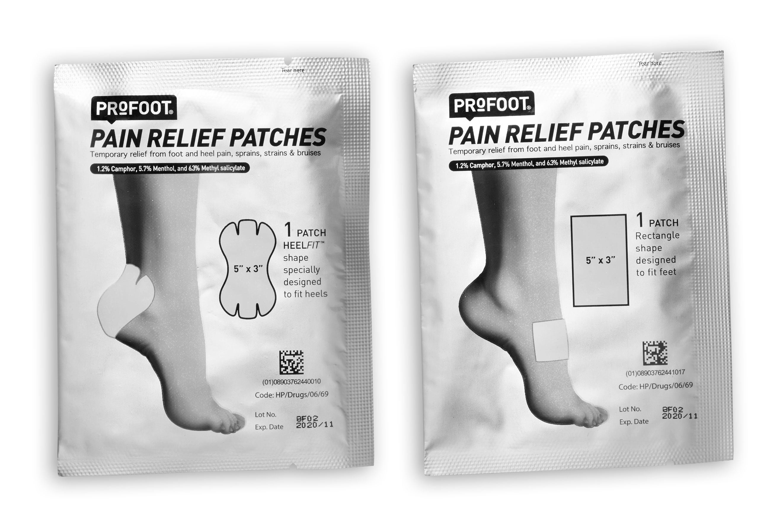 PROFOOT Pain Relief Patches for Foot and Heel Pain, 6 Count