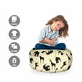 thumbnail image 2 of Giraffe Storage Toy Bag Chair, Pattern with Cartoon Giraffes and Elephants on Spotty Background Wildlife, Stuffed Animal Organizer Washable Bag, Large Size, Multicolor, by Ambesonne, 2 of 3