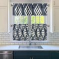 thumbnail image 3 of Marble Modern Geometric Flowers Abstract 3-Piece Kitchen Curtains Set Kitchen Curtains Sets with Valance for Windows Rod Pocket Machine Washable Kitchen Decor Decorations (54"x18"+2x27.5"x24"), 3 of 6