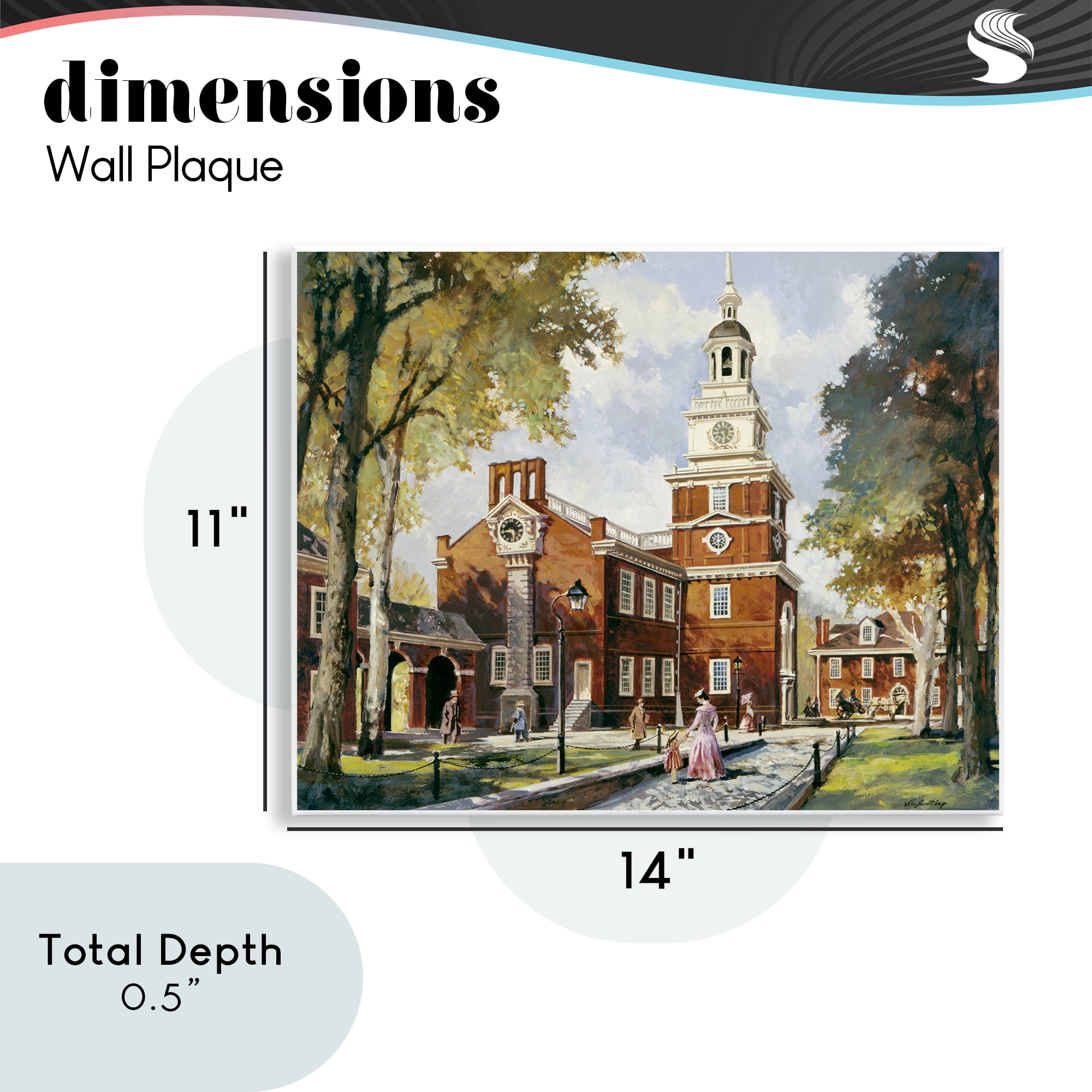 Independence Hall Colonial Times Wall Plaque Art, design by Wind River Studios
