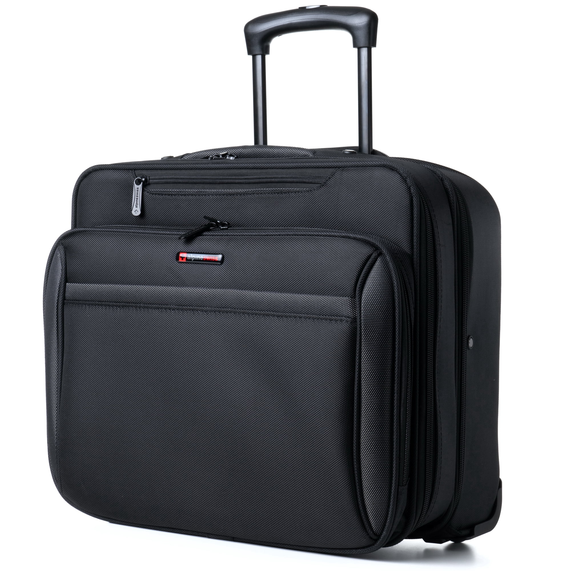 Alpine Swiss Rolling Briefcase Wheeled Overnight Carry on Bag up to 15.6” Laptop