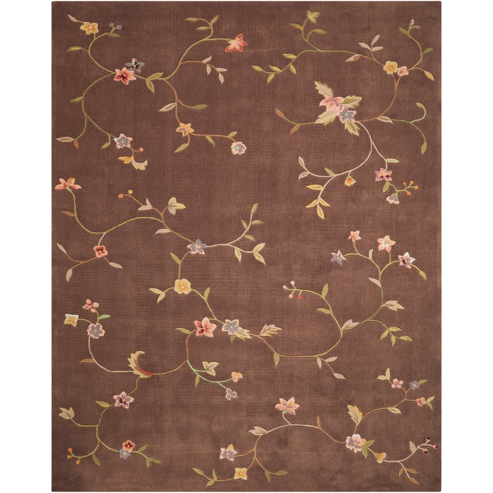 Nourison Spring Hill Handtufted Area Rug Brown 5' x 7'6" Latex Free