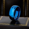thumbnail image 4 of Jewelry Avalanche 8mm Men’s Blue Tungsten Wedding Band, Shiny Finish Dome Comfort Fit Anniversary Ring - TN892WAs8, 4 of 4