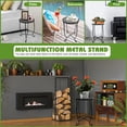 thumbnail image 7 of 2 Pack Indoor Outdoor Side Tables, Weather Resistant Metal Patio Side Table, Small Round Outdoor End Table Side Table for Patio Yard Porch Balcony Garden Bedside, Plant Stand for Indoor Outdoor, 7 of 7