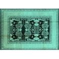 thumbnail image 1 of Ahgly Company Machine Washable Indoor Rectangle Oriental Turquoise Blue Industrial Area Rugs, 8' x 12', 1 of 4