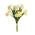 thumbnail image 2 of Simulation Of 3 Tied Daffodils Small Fresh Living Room Table Decoration Floral Artificial Flowers Bouquet Daffodils Artificial Flowers Outdoor Indoor Garden Home Decoration, 2 of 6