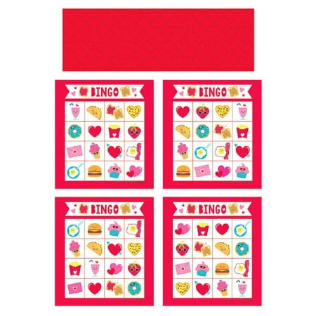 Valentine Character Bingo Game Set - 16 Boards, 192 Markers & 1 Calling