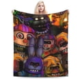 thumbnail image 2 of Soft Plush Throw Blanket Five Nights At Freddy's Fleece Blankets for Sofa Bed Travel 50"x40", 2 of 7