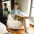 thumbnail image 4 of Big Joe Milano Bean Bag Chair, Ivory Shag, Soft Faux Fur, 2.5 feet, 4 of 10