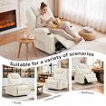 thumbnail image 6 of JMYMRY Recliner Chair with Heat and Massage, PU Leather, Adjustable Angle, Cup Holder, Side Pocket and USB Charge Port for Living Room, Beige, 6 of 9