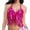 Hot Pink, variant on Women's Sequined Belly Dance Top, Sparkly Fringe Tassel Bandage Bra for Performance & Party, Free Size Adjustable
