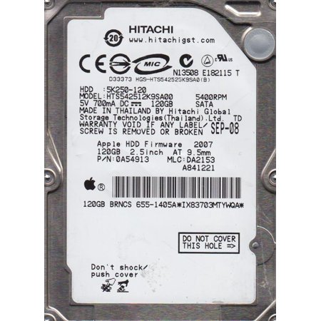 HTS542512K9SA00, PN 0A54913, MLC DA2153, Hitachi 120GB SATA 2.5 Hard Drive