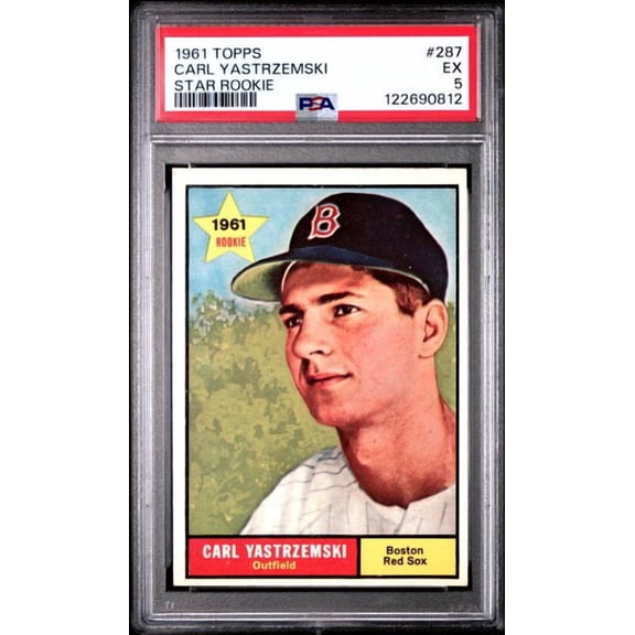 Graded 1961 Topps Carl Yastrzemski #287 Star Rookie Rookie RC Baseball Card PSA 5 Excellent