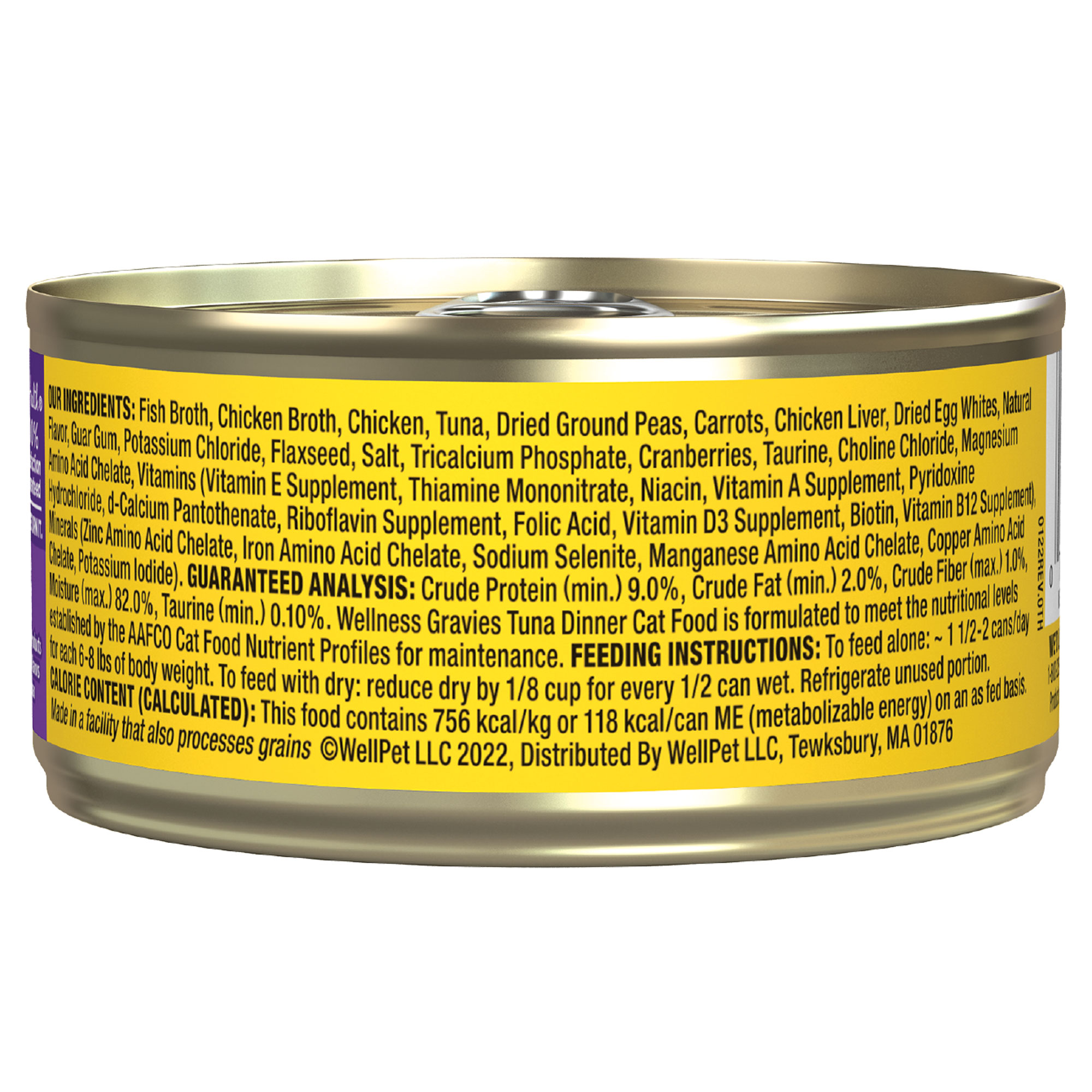 Wellness Complete Health Gravies Grain Free Canned Cat Food, Tuna Dinner, 5.5 Ounces (Pack of 12) - image 3 of 9