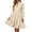 *Khaki, variant on ClodeEU Women's V Neck Lantern Long Sleeve High Waist Ruffle Mini Shirt Dress,Casual Daily Swing Dress Black,Women's Plus L