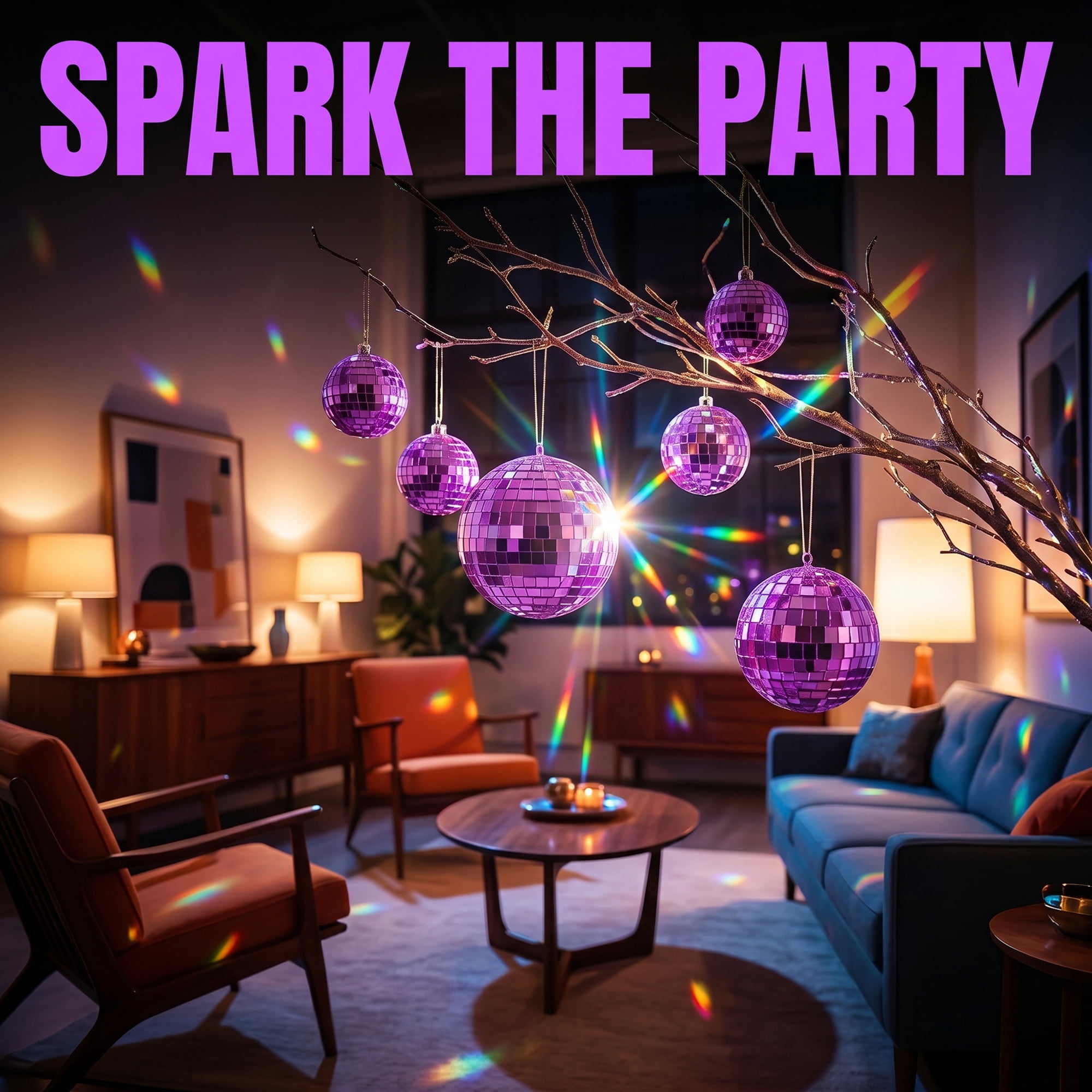 Unique Bargains 10Pcs Mirror Disco Balls for Hanging Sphere Orbs Purple 1.2"x1.2"x1.2"