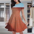 thumbnail image 2 of Red Brick Wall Sunlight Women's Classic Swing Skater Dress Casual Work Party Cocktail Dresses, 2 of 6