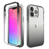 iPhone 13 Pro Max Case,Dteck Shockproof Rubber Bumper Hybrid PC Gradient Lightweight Slim Transparent Back Cover without Screen Protector For Apple iPhone 13 Pro Max 6.7-inch,Black