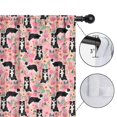 thumbnail image 4 of Blackout Kids Curtains,Pink Border Collie Dog and Flower Floral Childrens Insulated Curtains Set Of 2,Bedroom Essentials,Toddler Room Decor 42x54in(106x137cm), 4 of 4