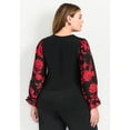 thumbnail image 2 of Avenue Women's Plus Size Scarlet Mix Media Top, 2 of 2