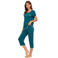 thumbnail image 2 of MINTLIMIT Ensembles de Pyjama Unis pour Femmes avec Hauts à Manches Courtes et Pantalons Capri, 2 of 4