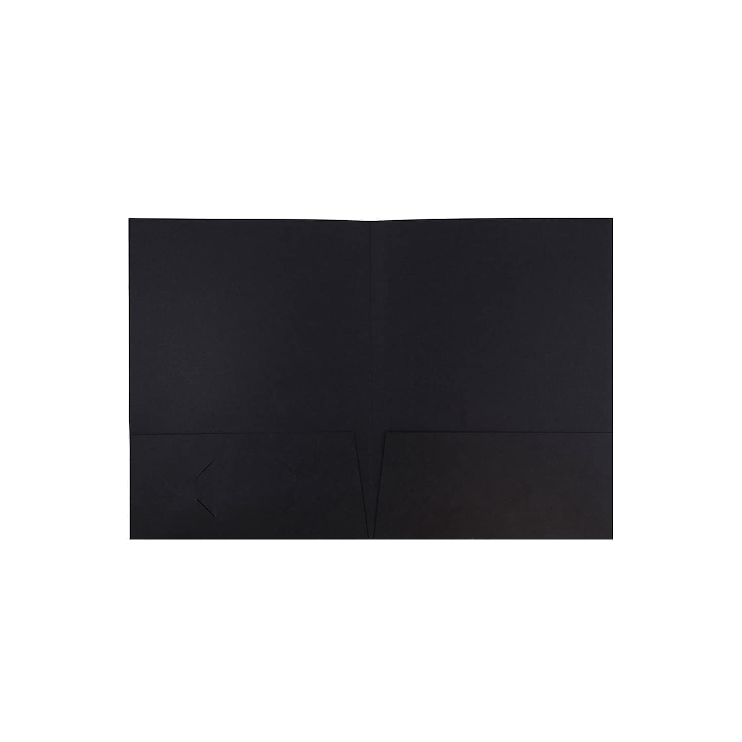 JAM Paper Linen Two Pocket Folders, Black, 6 per Pack