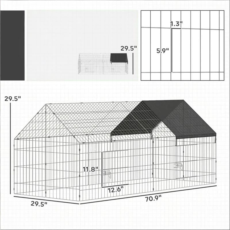 Backyard Chicken Coop, Duck Coop, Rabbit Cage Small Animals Coop