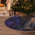 thumbnail image 5 of Defioc Purple Flower and Cat for Christmas Tree Skirt Snowman Xmas Tree Skirt Farmhouse Christmas Decorations Tree Mat for Holiday Party Decor-36", 5 of 6