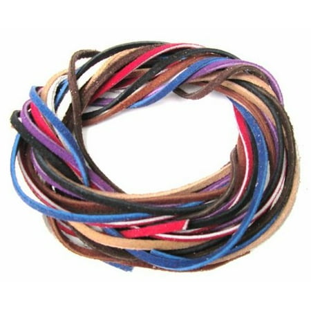 Lace Leather Wrap - Lace Lacing Leather Suede Assortment Craft Kit; 8 Yards (1 Yard of each color shown)