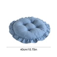 thumbnail image 4 of Steadline Round Chair Cushion,Ruffled Edge Tufted Seat Pad With Anti Slip Base,Soft Padded Chair Mat For Dining Furniture Bedroom Vanity Window Stool And Household Indoor Decoration(Blue), 4 of 7