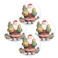 thumbnail image 2 of 15.4" Round Placemat Set of 4 Polyester Fabric Place Mats Non-Slip Dining Kitchen Table Mats for Kitchen Party Decor Santa Claus Holding Gifts, 2 of 5