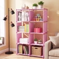 thumbnail image 5 of HONEIER Bookshelf, 8-Cube Storage Organizer, 5-Tier Open Bookcase for Bedroom Living Room Office, Pink, 5 of 9