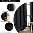 thumbnail image 2 of Patin Black Blackout Curtains 63 Inch Length 2 Panels Set, Bedroom Decor Thermal Insulated Blackout Curtains for Living Room, Rod Pocket Solid Window Drapes for Dining Room, Each Panel 40" W x 63" L, 2 of 9