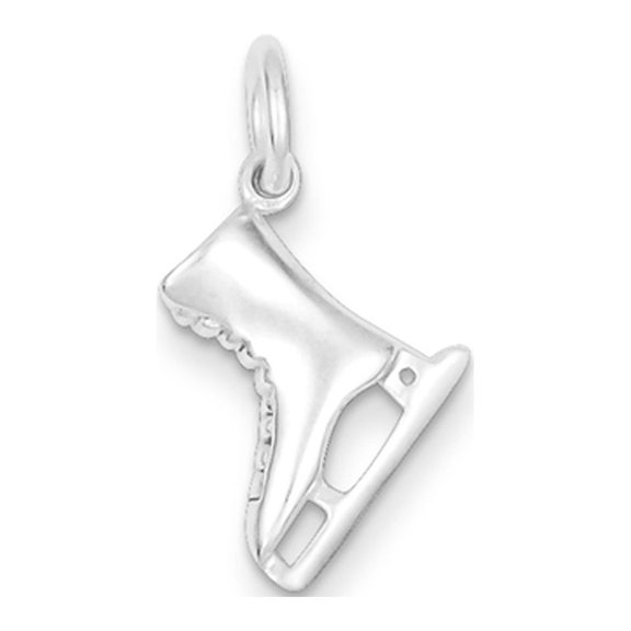 925 Sterling Silver Polished Ice Skate Charm 12x12mm Wide Pendant Necklace for Women