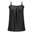 thumbnail image 4 of KHONTS Flowy Camisole for Women Scoop Neck Spaghetti Strap Casual Pleated Basic Tank Tops Black XXL, 4 of 5