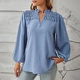 thumbnail image 3 of Plebaso Long Sleeve Shirts for Women Business Casual Work Tops V Neck Office Dressy Tunics Blouses, 3 of 5